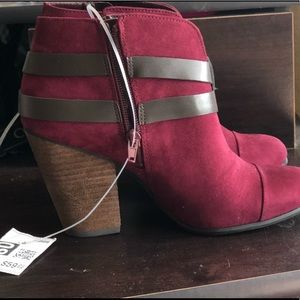 Burgundy Booties by Carlos Santana